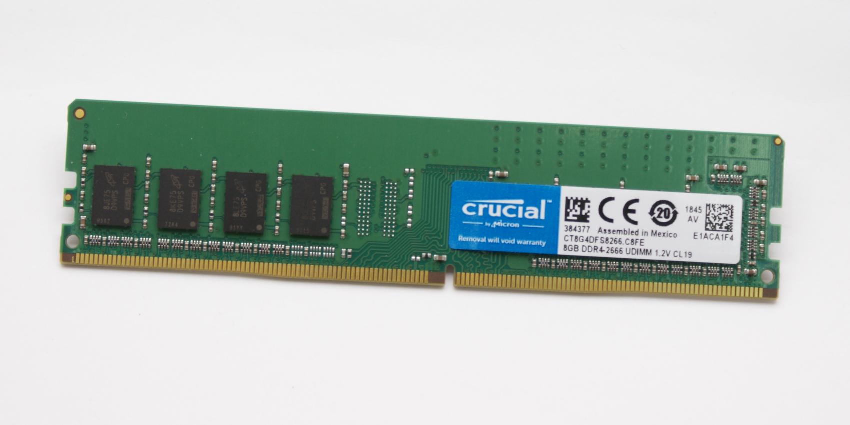 Оперативная память DIMM DDR4 8Gb, PC4-21300S/2666MHz Crucial