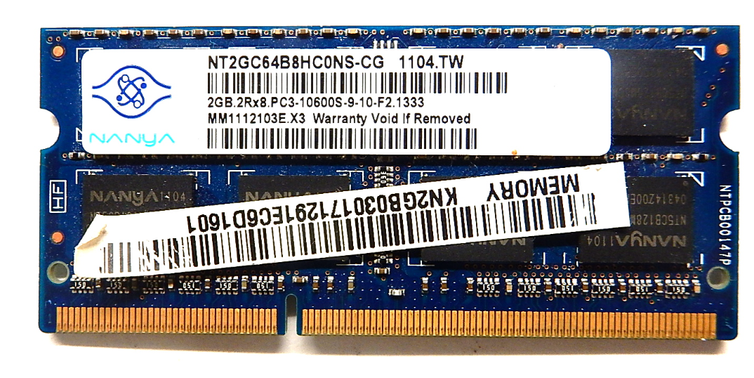 Оперативная память для ноутбука nanya NT2GC64B8HC0NS-CG DDR3 2GB 