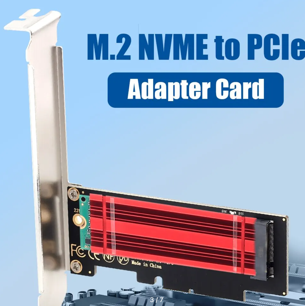 Адаптер FENVI M.2 NVME на PCIe, с алюминиевой магнитной картой 64 Гбит/с M.2 SSD Gen4 PCIe4.0 X4 