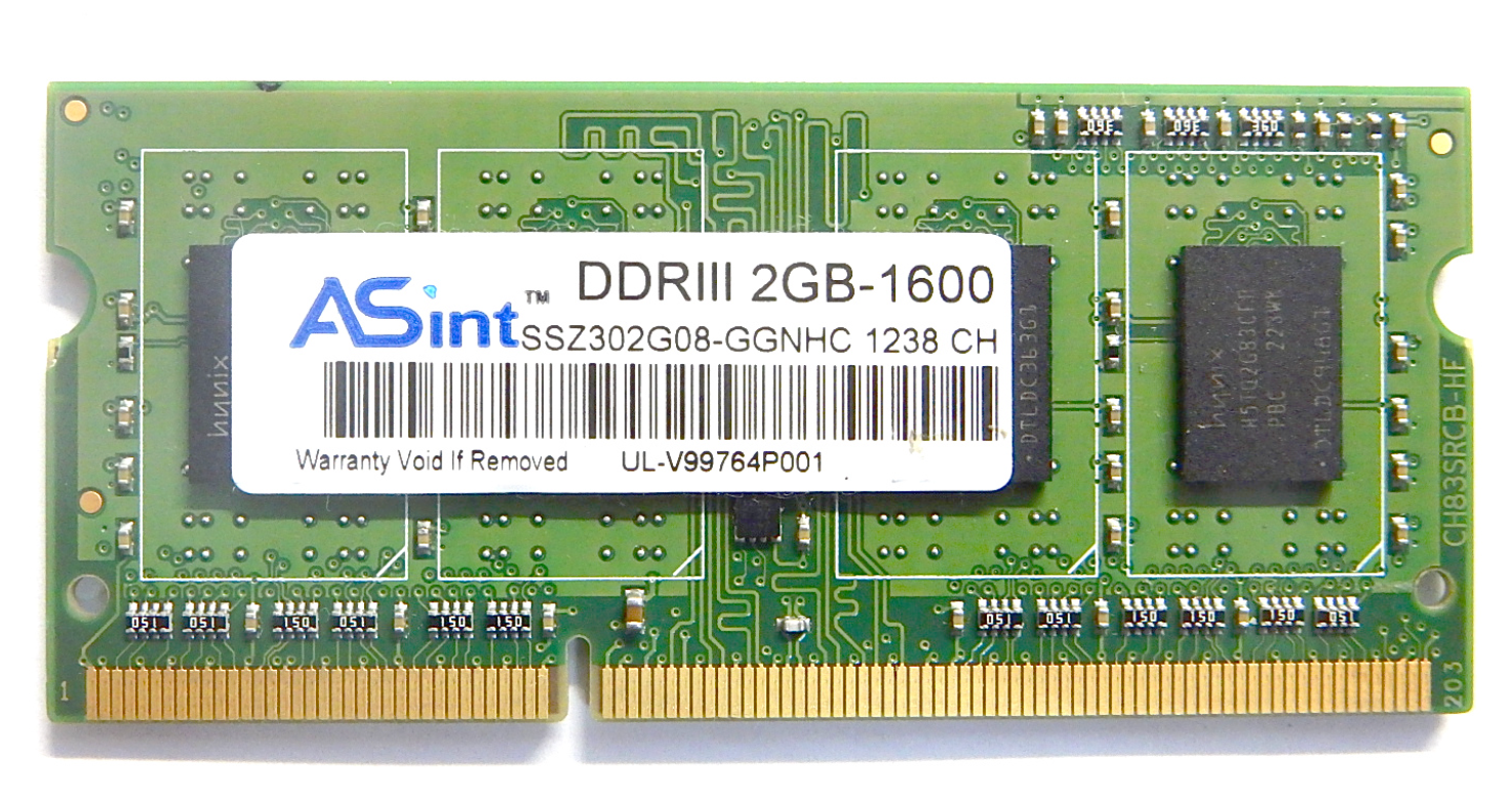 Оперативная память SODIMM ASint DDR3 2GB-1600MHz 