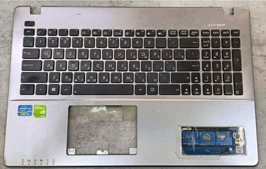 Клавиатура для ноутбука  ASUS X550c на топкейсе без тачпада