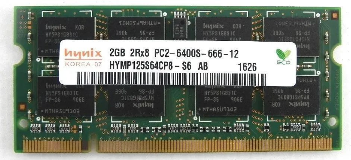 Оперативная память Hynix 2 ГБ DDR2 800 МГц SODIMM CL6 HYMP125S64CP8-S6