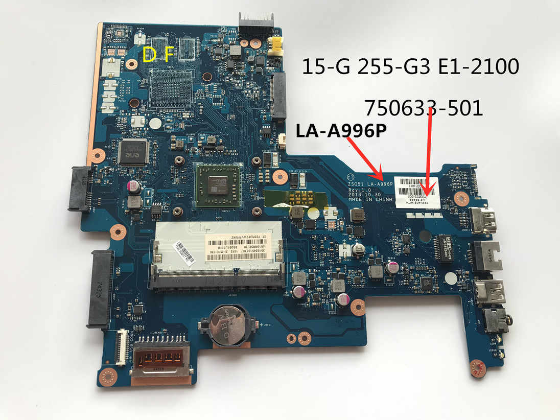 Материнская плата для ноутбука HP 255, Pavilion 15-G, 15G Series ZS051 LA-A996P