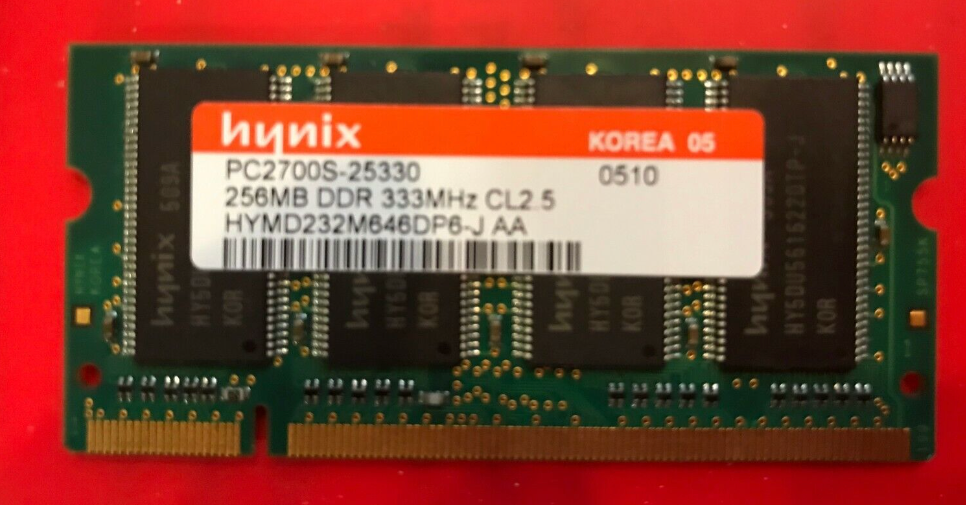 Оперативная память 256 МБ-Hynix PC2700S-25330 Ddr 333 МГц CL2.5 HYMD 232M646d6-J Aa Sodimm
