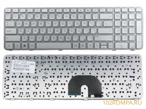 Клавиатура для ноутбука HP dv6-6000, dv6-6100 серебристая