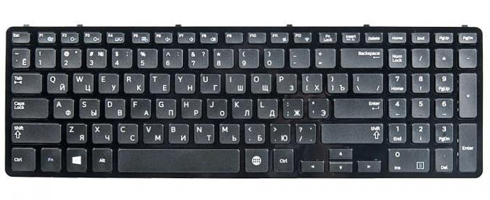 Клавиатура для ноутбука Samsung NP300E5V, NP350V5C черная с рамкой