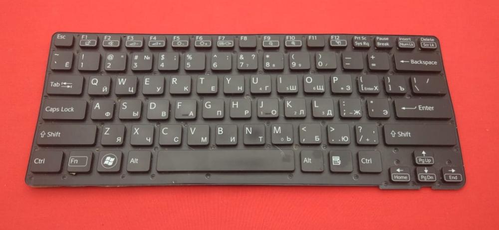 Клавиатура для ноутбука Sony Vaio VPC-CA, VPC-SA черная с черной рамкой, с подсветкой