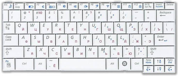 Клавиатура для ноутбука Samsung Q35, Q45, Q68, Q70, P200 (Белая)
