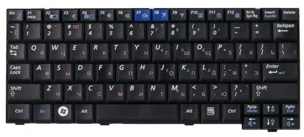 Клавиатура для ноутбука Samsung NC10, ND10, N110 чёрная