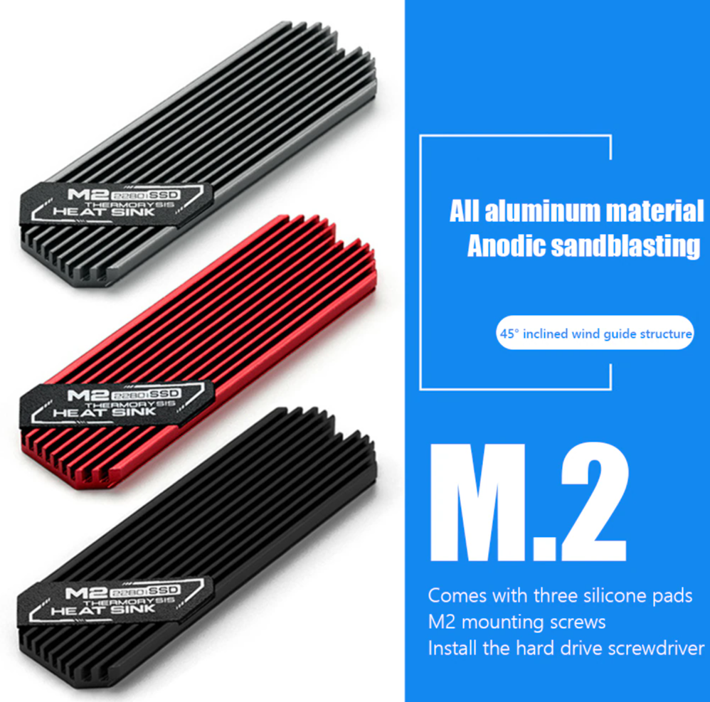 Радиатор TEUCER M2 SSD NVME 2280 твердотельный накопитель радиатор Охлаждающая подставка для настольного M.2 NVME PS5 радиатор красный