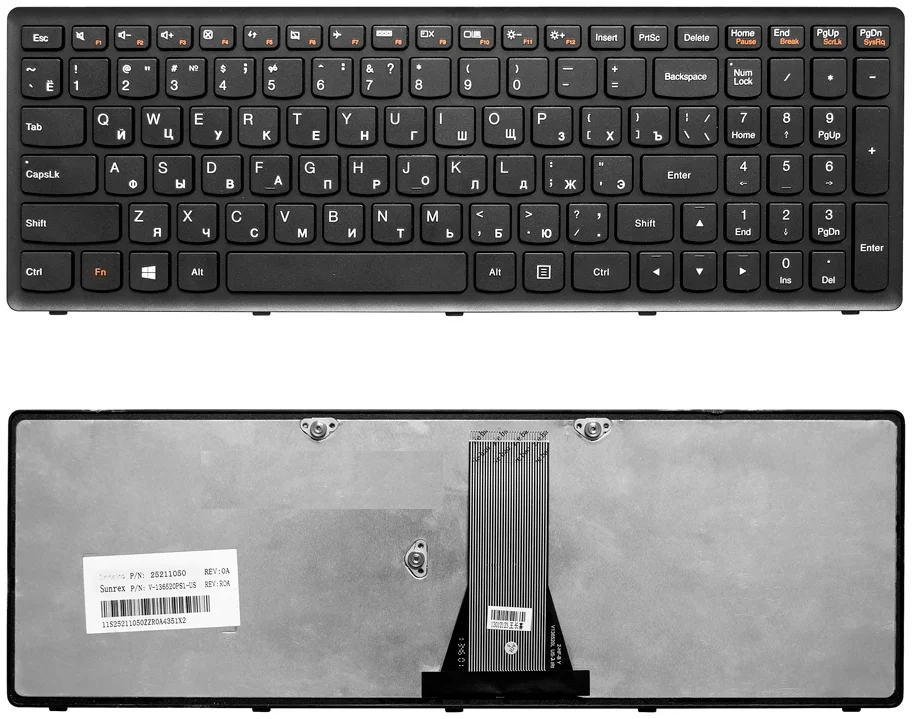 Клавиатура для ноутбука Lenovo G500S, S510, Z510 черная с рамкой