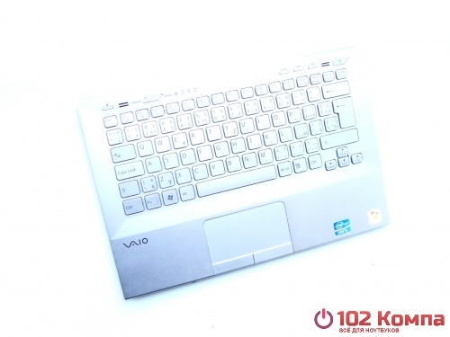 Клавиатура с топкейсом для ноутбука Sony VAIO VPCSA, VPCSB, VPCSC, PCG-4121GL, PCG-41218M, PCG-4221GM (VPCSB3LE9), PCG-41218v, PCG-41213V,  VPCSC1AFM, серебристая с подсветкой
