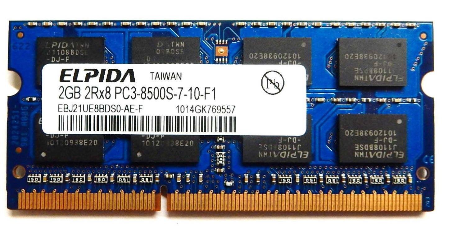 Оперативная память SODIMM Elpida DDR3 2Gb, PC3-8500s