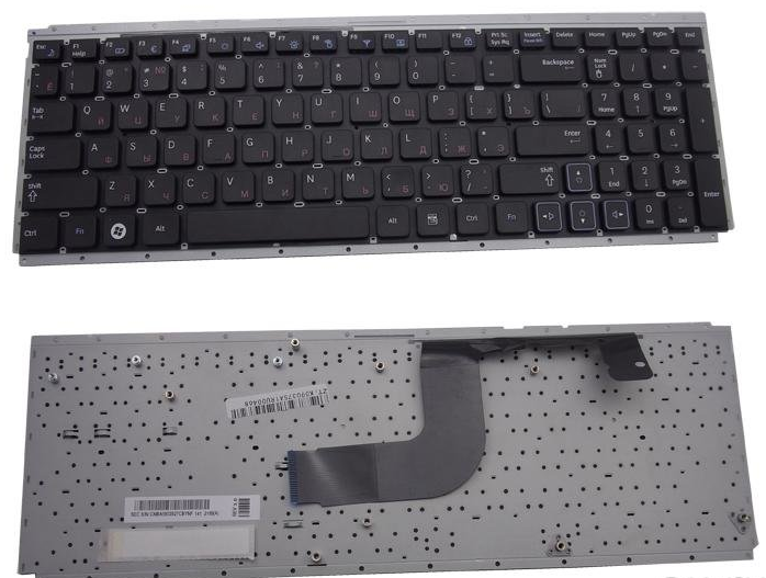 Клавиатура для ноутбука Samsung RC508, RC510, RV509 черная с частью корпуса
