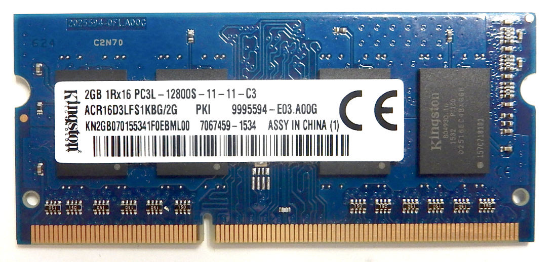 Оперативная память Kingston 2Gb ACR16D3LFS1KBG/2G 2GB 1Rx16 PC3L-12800S-11-11-C3 9995594-E03.A00G