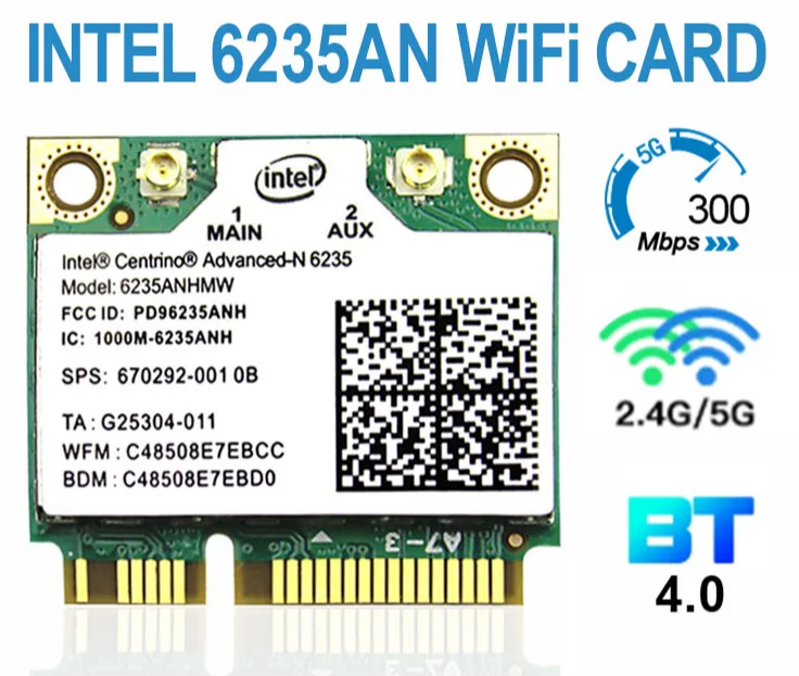 Сетевая карта intel centrino advanced-n6235ANHMW Беспроводная + Bluetooth 4.0 WiFi мини-карта 5 ГГц