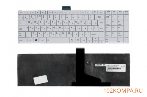 Клавиатура для ноутбука Toshiba C850, L850, P850 (Белая)