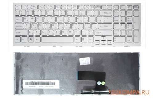 Клавиатура для ноутбука Sony VPCEE2E1R, VPCEE3E1R, VPCEE4M1R белая-желтая