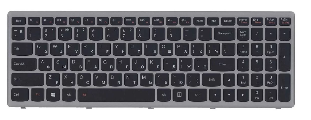 Клавиатура для ноутбука Lenovo G500S, S510, Z510 с подсветкой 