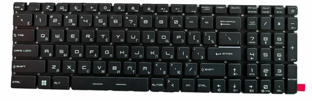 Клавиатура для ноутбука MSI GP76 GE76 GS76 без подсветки