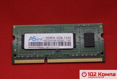 Оперативная память SODIMM Asint DDR3 2Gb, PC3-12800S/1600MHz 