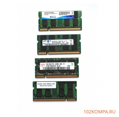 Оперативная память SODIMM DDR2 2Gb, PC2-6400S/800MHz в ассортименте