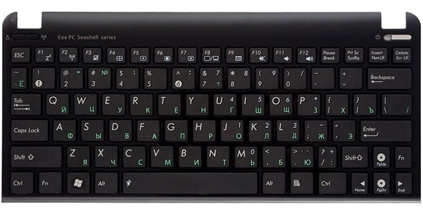 Клавиатура с топкейсом для ноутбука ASUS EeePC 1015, X101C, X101CH чёрная