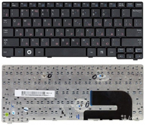 Клавиатура для нетбука Samsung N102, N128, N140, N150 черная