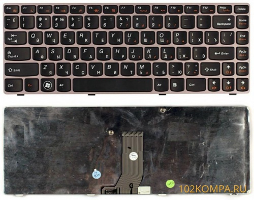 Клавиатура для ноутбука Lenovo IdeaPad Z370, Z470 серая рамка