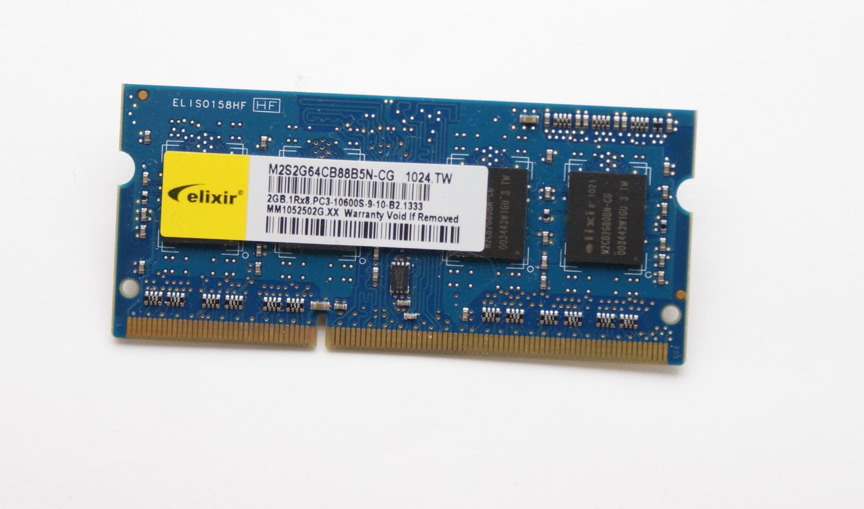 Оперативная память SODIMM DDR3 2Gb, PC3-10600S/1333MHz Elixir