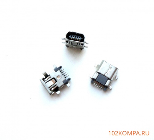Разъём mini USB 2.0 (м) для пайки на плату (тип 2B) б/у