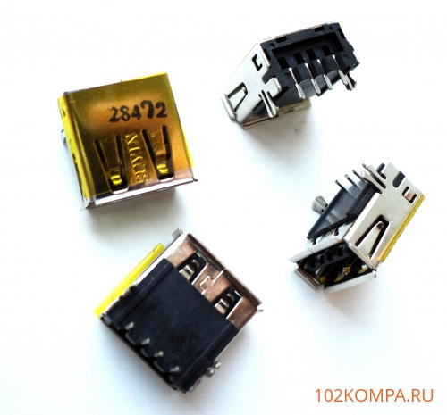 Разъём USB 2.0 (м) для пайки на плату (тип 1A)