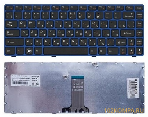 Клавиатура для ноутбука Lenovo IdeaPad Z370, Z470 синяя рамка