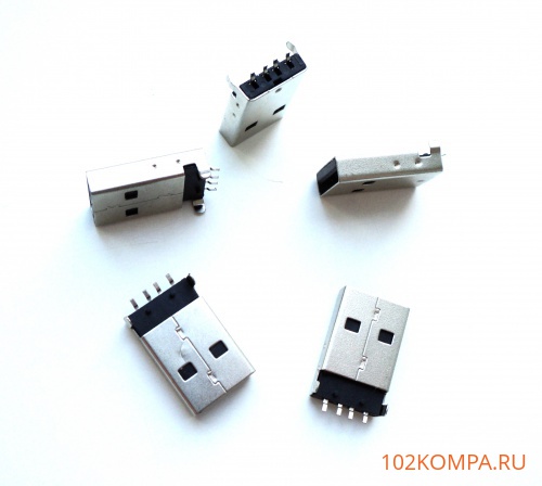 Разъём USB 2.0 (п) для пайки на плату (тип 7A)