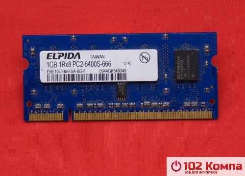 Оперативная память SODIMM DDR2 1Gb, PC2-6400S/800MHz Elpida
